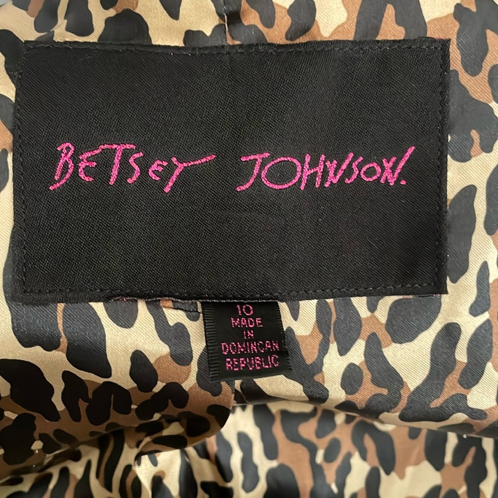 NEW BETSEY JOHNSON Belted Botton Black WOOL Coat - Picture 2 of 16